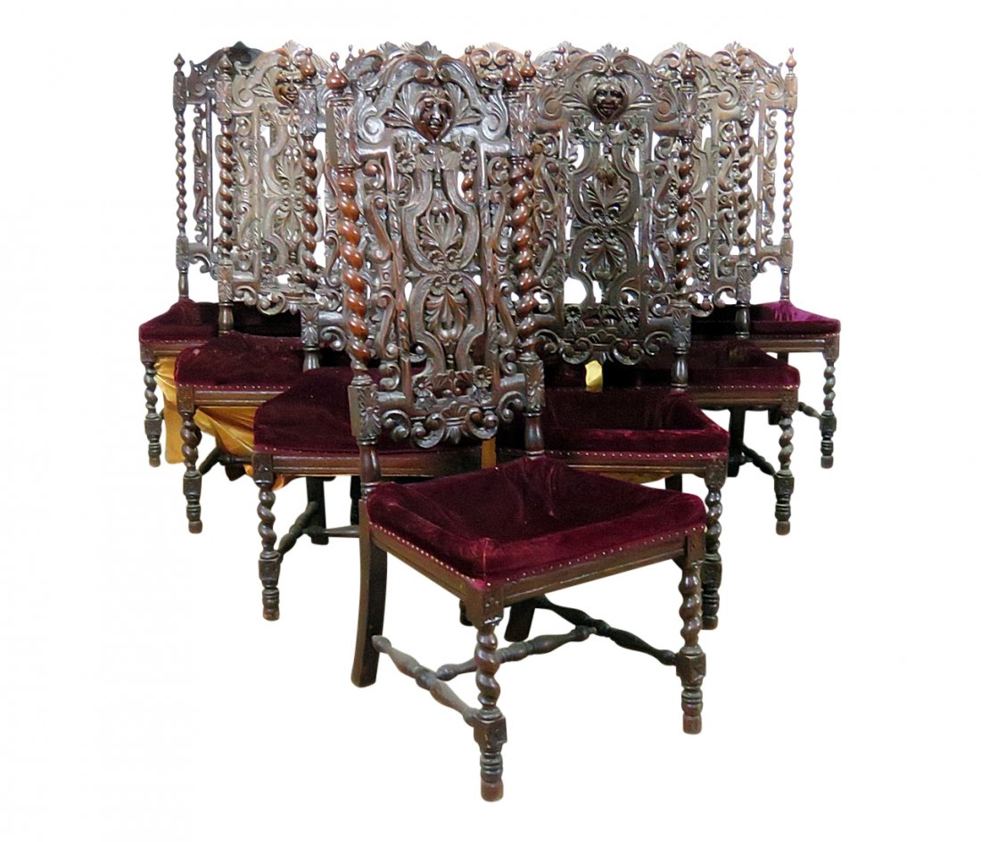 10 VICTORIAN CARVED DINING CHAIRS (1 of 11)