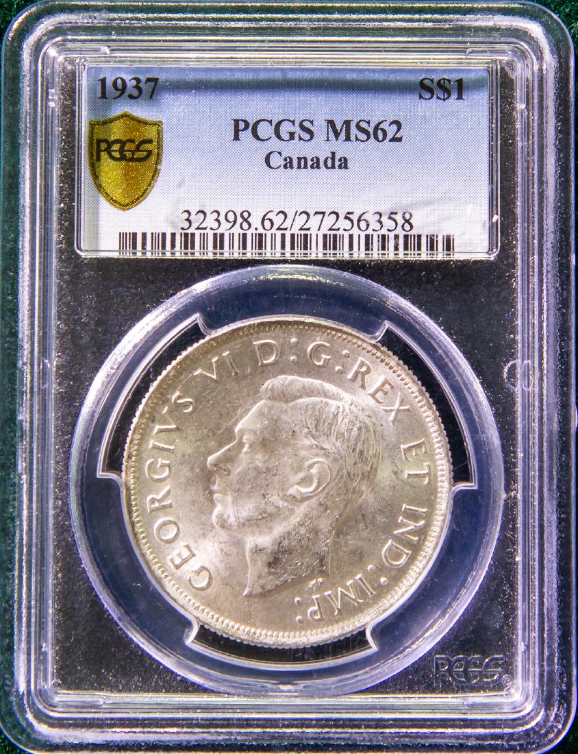 1937 CANADIAN SILVER DOLLAR $1 (1 of 2)