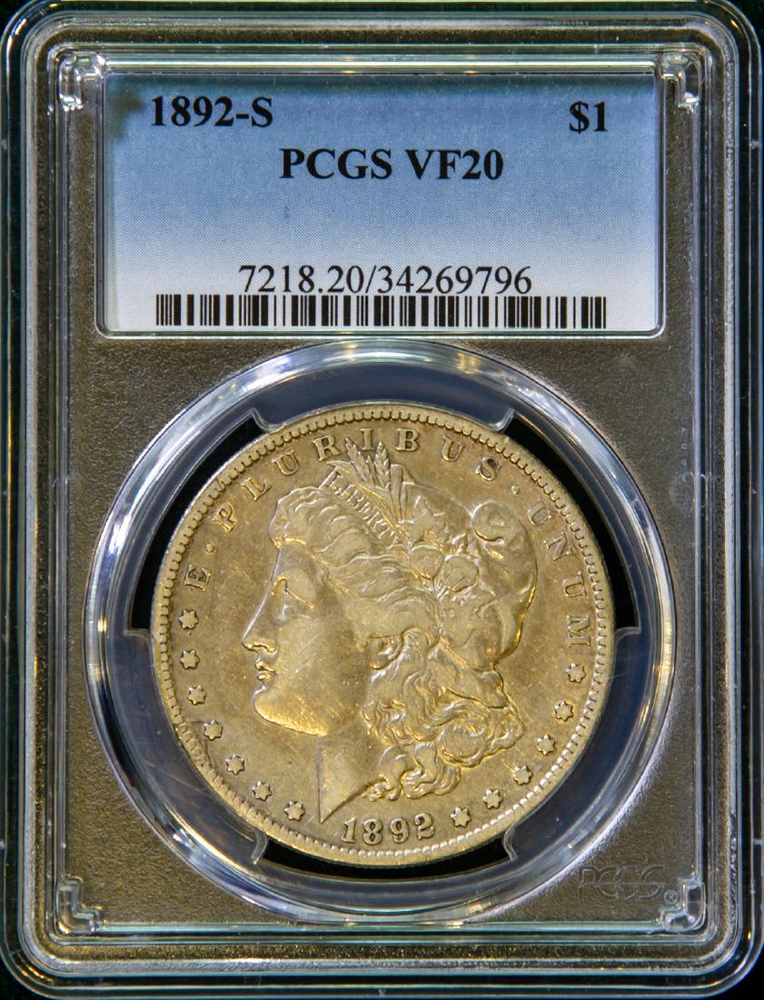 1892 - S MORGAN SILVER DOLLAR $1 (1 of 2)