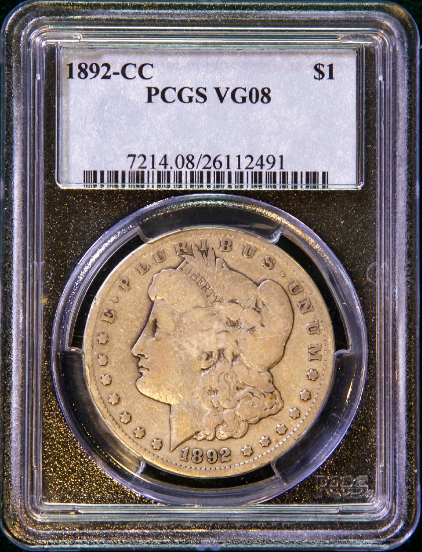 1892 - CC MORGAN SILVER DOLLAR $1 (1 of 2)