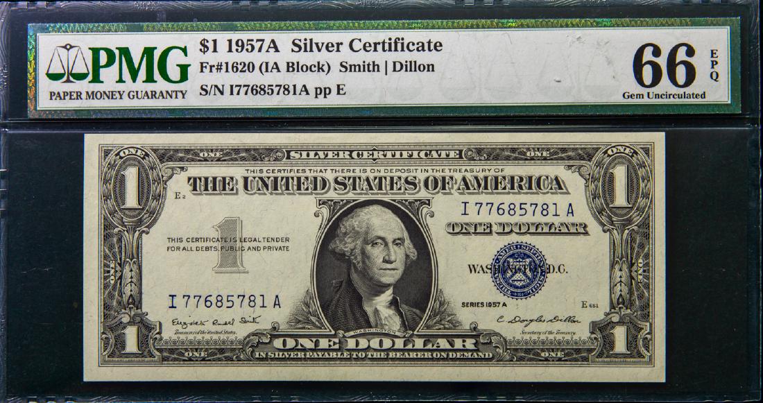 1957 A ONE DOLLAR $1 SILVER CERTIFICATE (1 of 2)