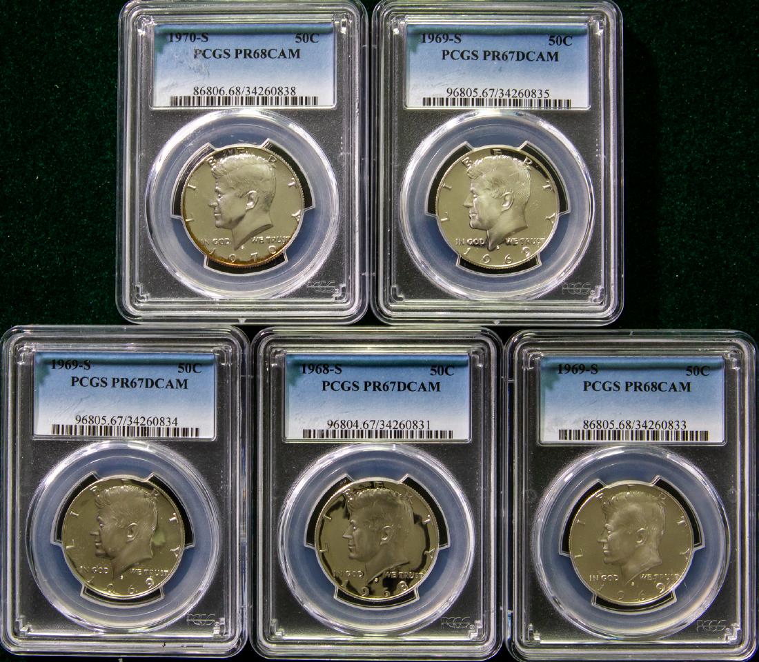 FIVE 1968 - 1970 KENNEDY HALF DOLLARS 50C (1 of 2)