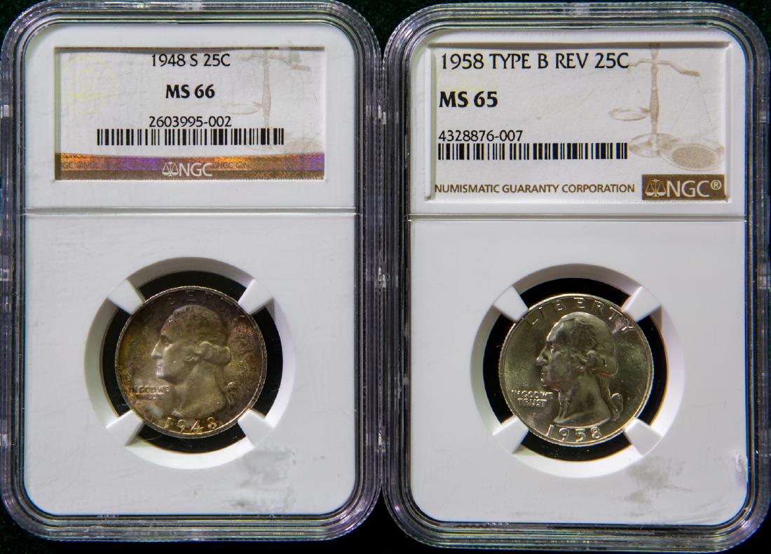 TWO 1948 - 1958 WASHINGTON QUARTERS 25C (1 of 2)