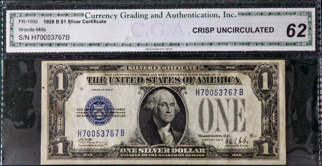 1928 B ONE DOLLAR $1 SILVER CERTIFICATE (1 of 2)