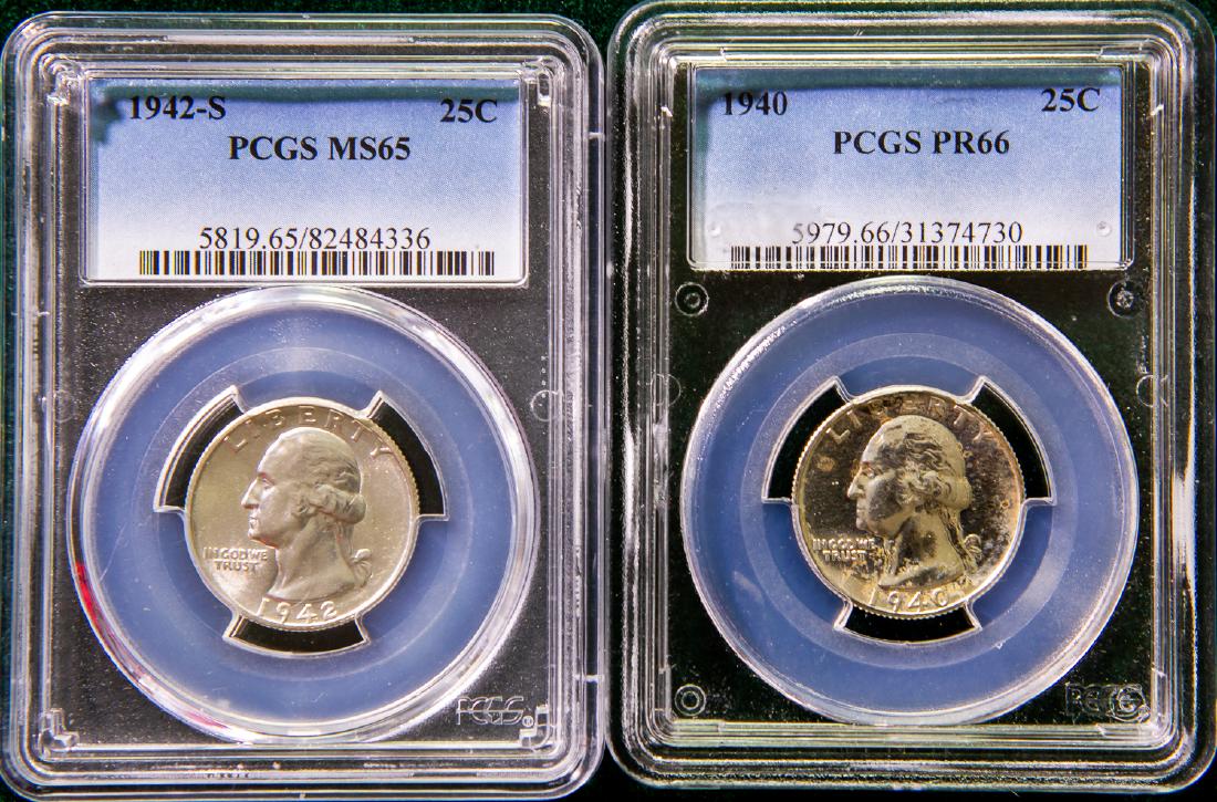 TWO 1940 - 1942 WASHINGTON QUARTERS 25C (1 of 2)