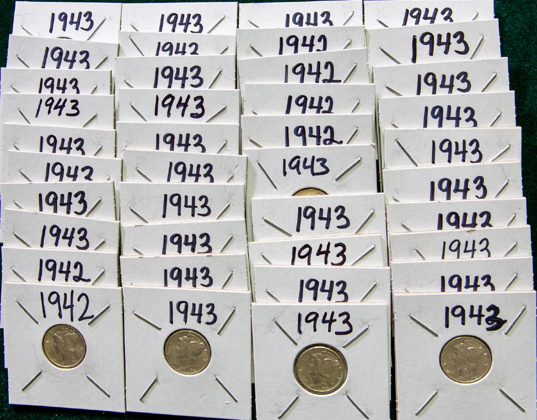 FORTY 1942 - 1943 MERCURY DIMES 10C (1 of 2)