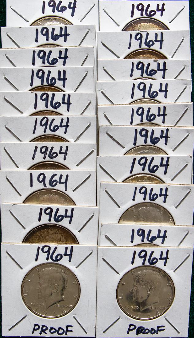 TWENTY 1964 KENNEDY HALF DOLLARS 50C (1 of 2)