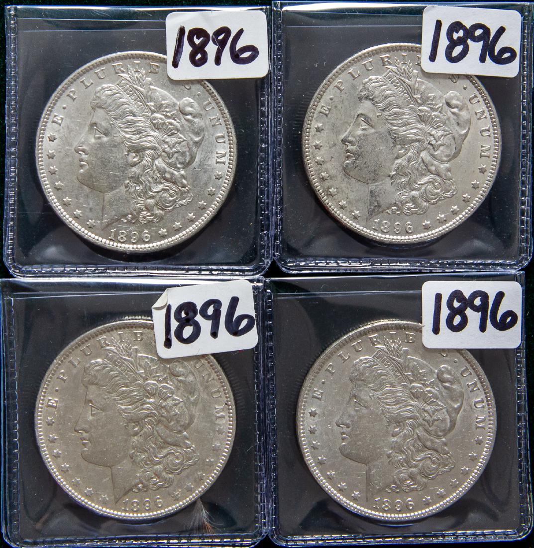 FOUR 1896 MORGAN SILVER DOLLARS $1 (1 of 2)