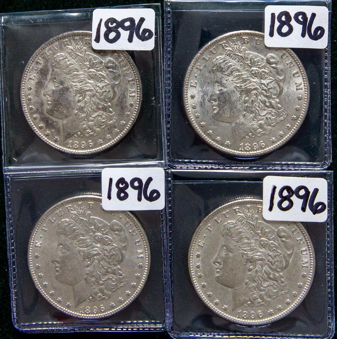 FOUR 1896 MORGAN SILVER DOLLARS $1 (1 of 2)