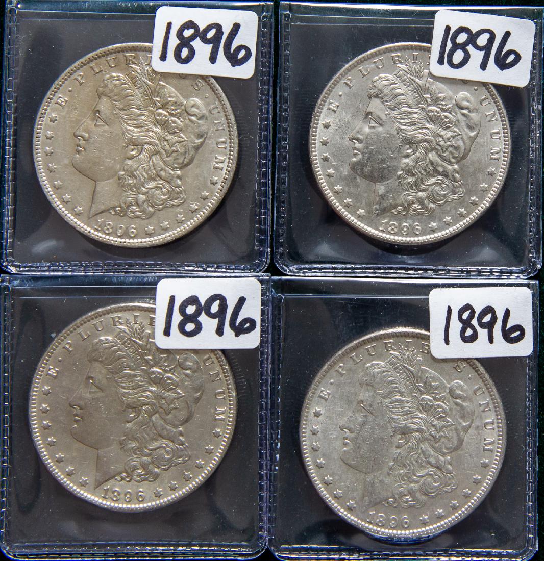 FOUR 1896 MORGAN SILVER DOLLARS $1 (1 of 2)