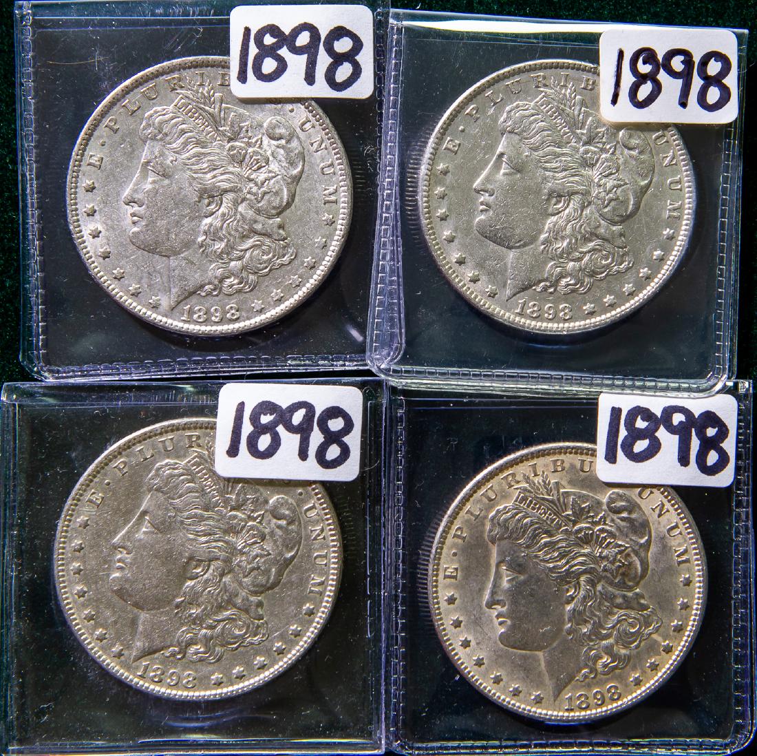 FOUR 1898 MORGAN  DOLLARS $1 (1 of 2)