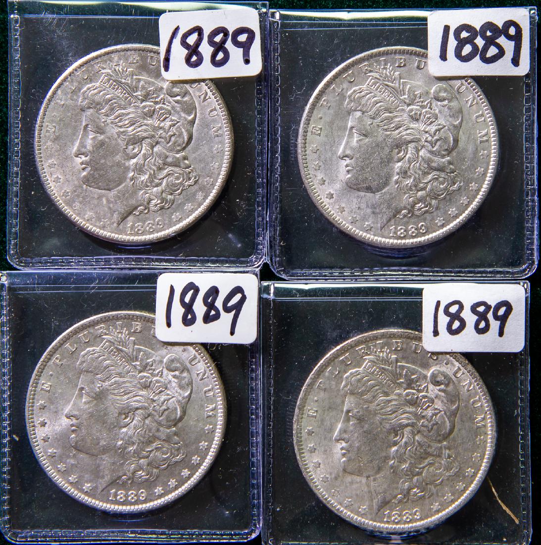 FOUR 1889 MORGAN  DOLLARS $1 (1 of 2)