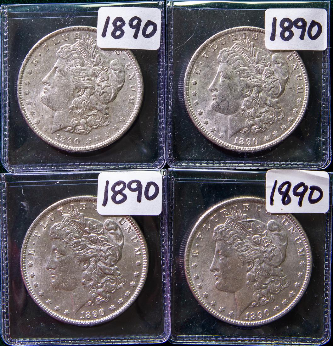 FOUR 1890 MORGAN  DOLLARS $1 (1 of 2)