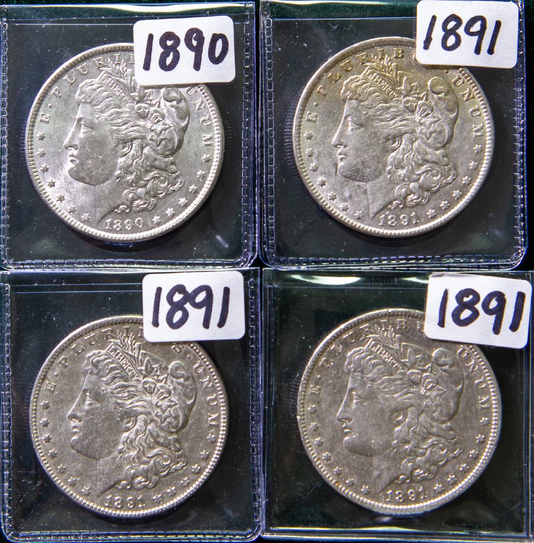 FOUR 1890 MORGAN DOLLARS $1 (1 of 2)