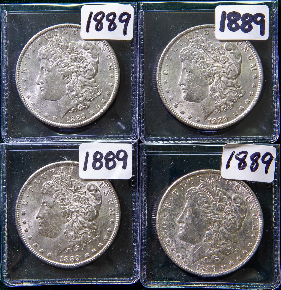 FOUR 1889 MORGAN  DOLLARS $1 (1 of 2)