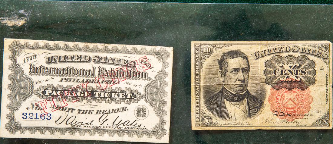1776 - 1876 FIFTY CENT 50C INTERNATIONAL EXHIBITION and: Package ticket