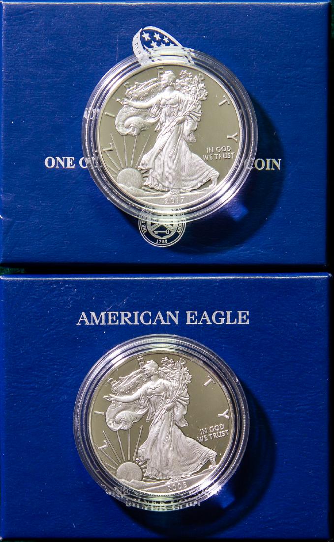 2008 and 2017 AMERICAN EAGLE SILVER PROOF COIN (1 of 2)
