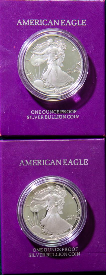 1991 and 1992 SILVER AMERICAN EAGLE ONE DOLLAR $1 (1 of 2)