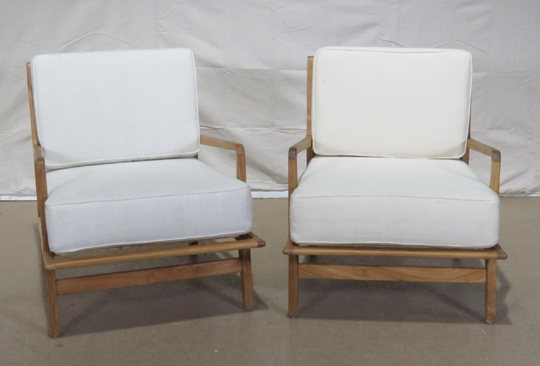 PAIR TEAK ARM CHAIRS BY RESTORATION HARDWARE (1 of 5)