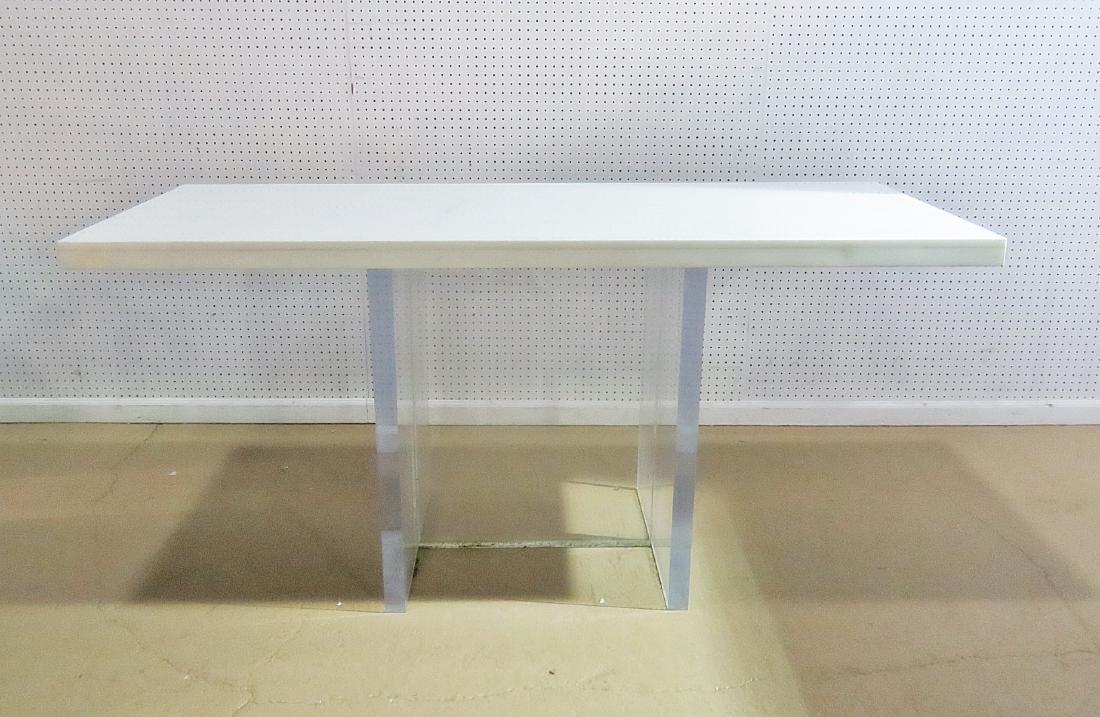 MARBLE TOP LUCITE BASE CONSOLE TABLE (1 of 5)