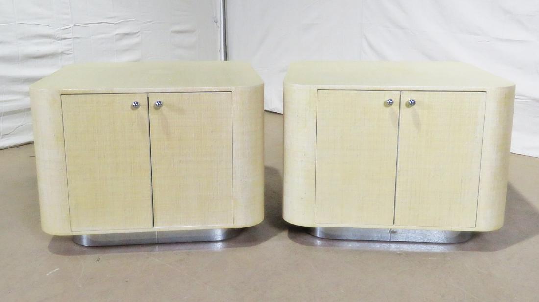 PAIR CUBE TABLES ATTRIBUTED KARL SPRINGER (1 of 7)