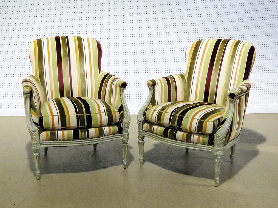 PAIR OF JANSEN LOUIS XVI STYLE BERGERES (1 of 6)