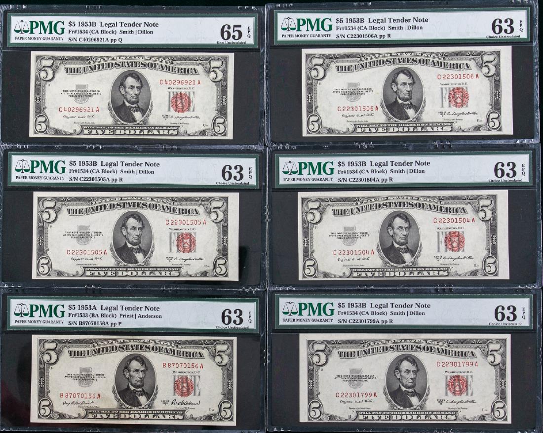 6 - 1953 A & B $5 FIVE DOLLAR LEGAL TENDER NOTES (1 of 2)