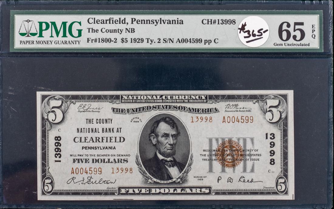 1929 $5 FIVE DOLLAR NATIONAL CURRENCY (1 of 2)