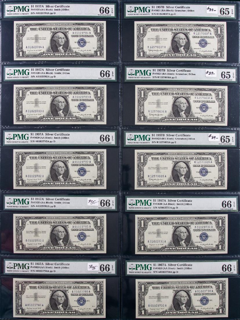 10 - 1957 A & B $1 ONE DOLLAR SILVER CERTIFICATES (1 of 2)