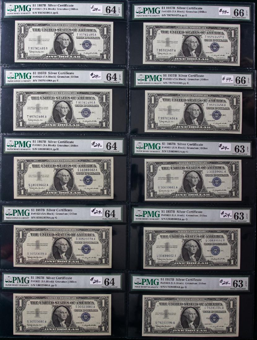 10 - 1957B $1 ONE DOLLAR SILVER CERTIFICATES (1 of 2)