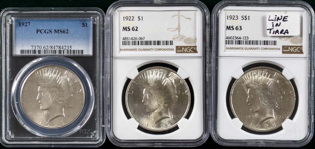 3 - 1922-1927 PEACE DOLLARS $1 (1 of 2)