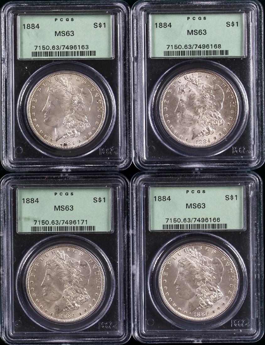 4 - 1884 MORGAN SILVER DOLLARS (1 of 2)