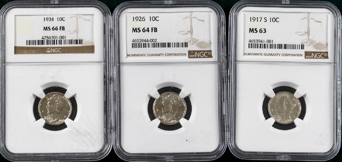 3 - 1917S - 1934 MERCURY HEAD DIMES 10C (1 of 2)