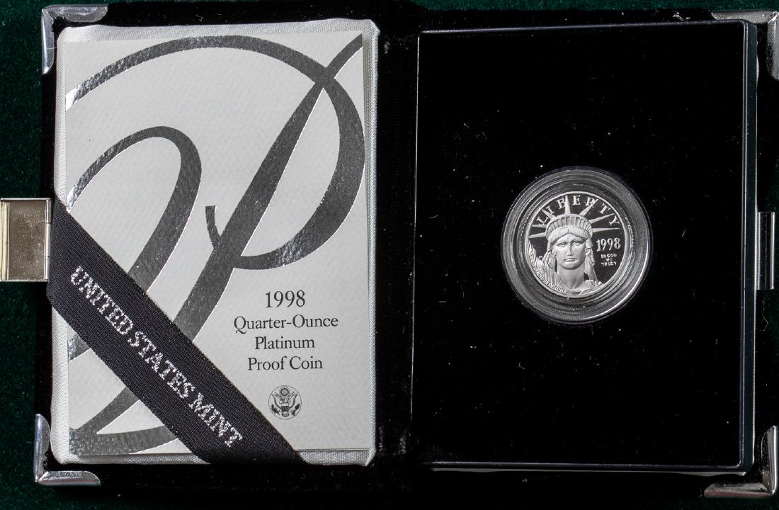 1998 QUARTER 25C 1/4 OUNCE PLATINUM PROOF COIN (1 of 2)