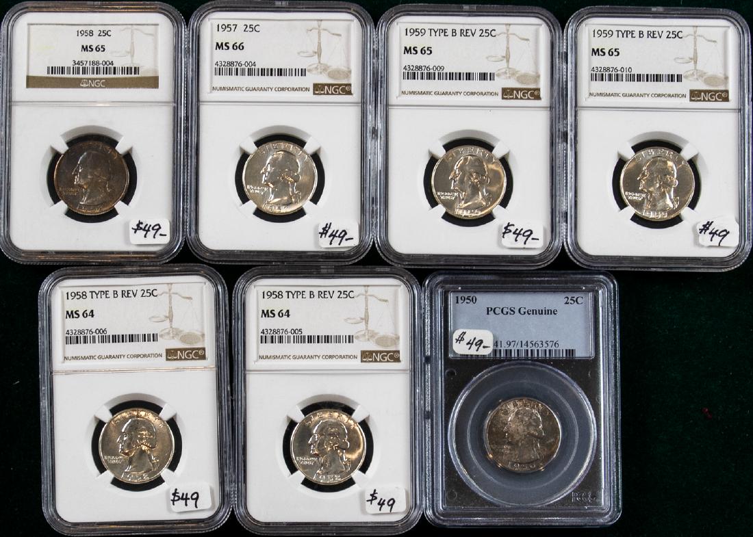 7 - 1950 - 1959 WASHINGTON QUARTERS 25C (1 of 2)