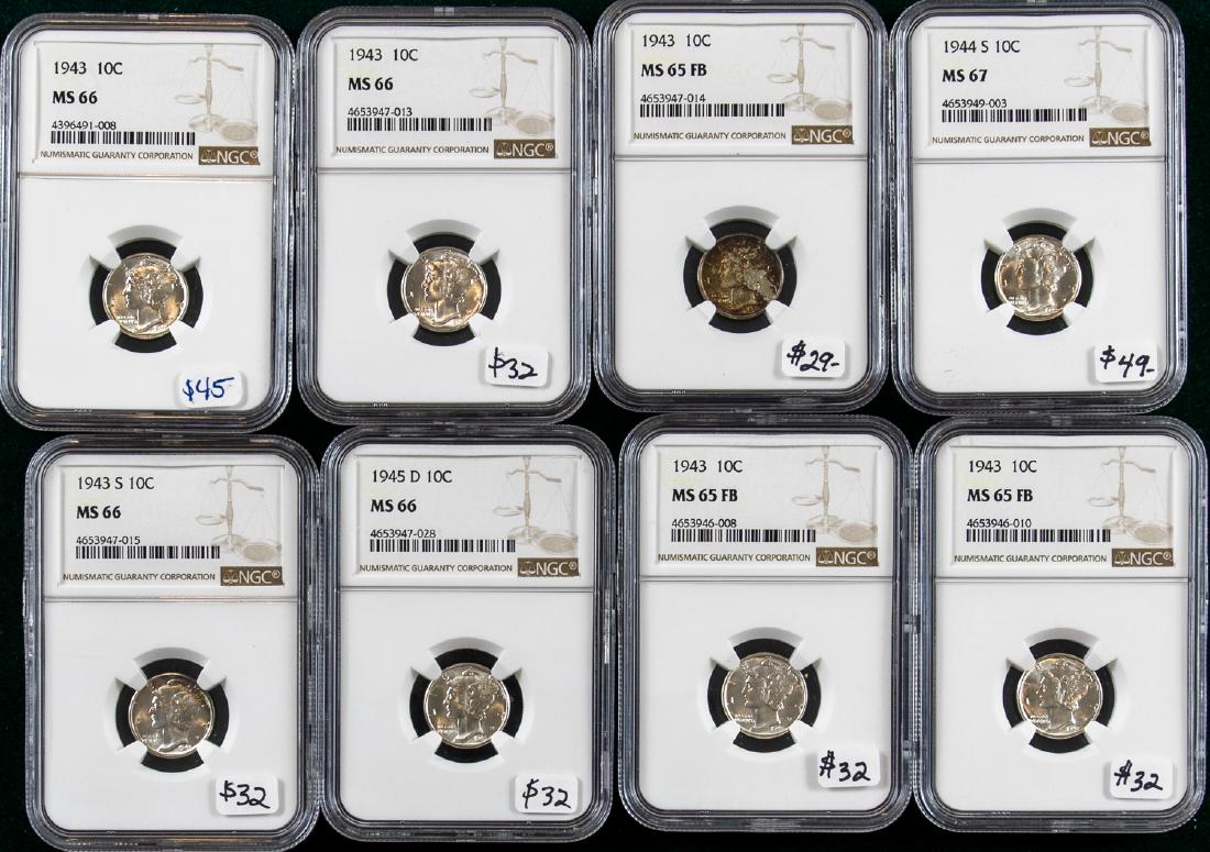 8 - 1943 - 1945 MERCURY DIMES 10C (1 of 2)