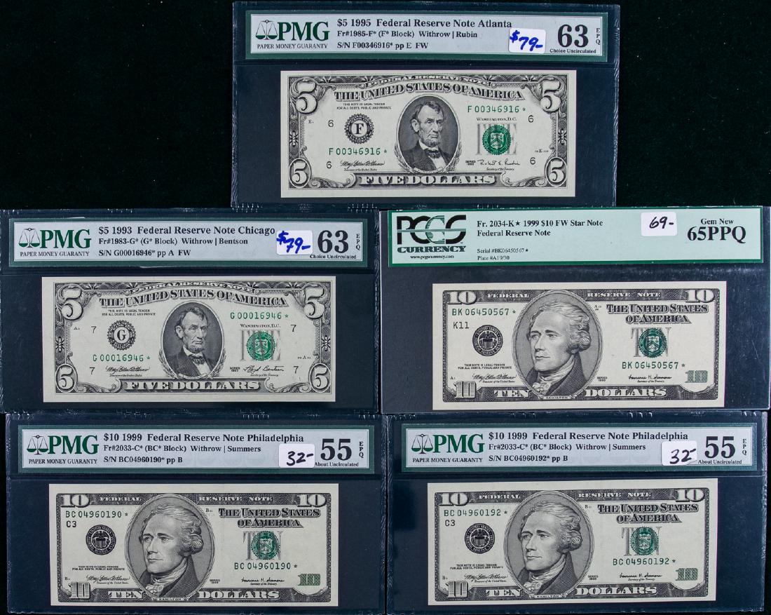 5 - 1993 - 1999 $5 & $10 FEDERAL RESERVE NOTES (1 of 2)