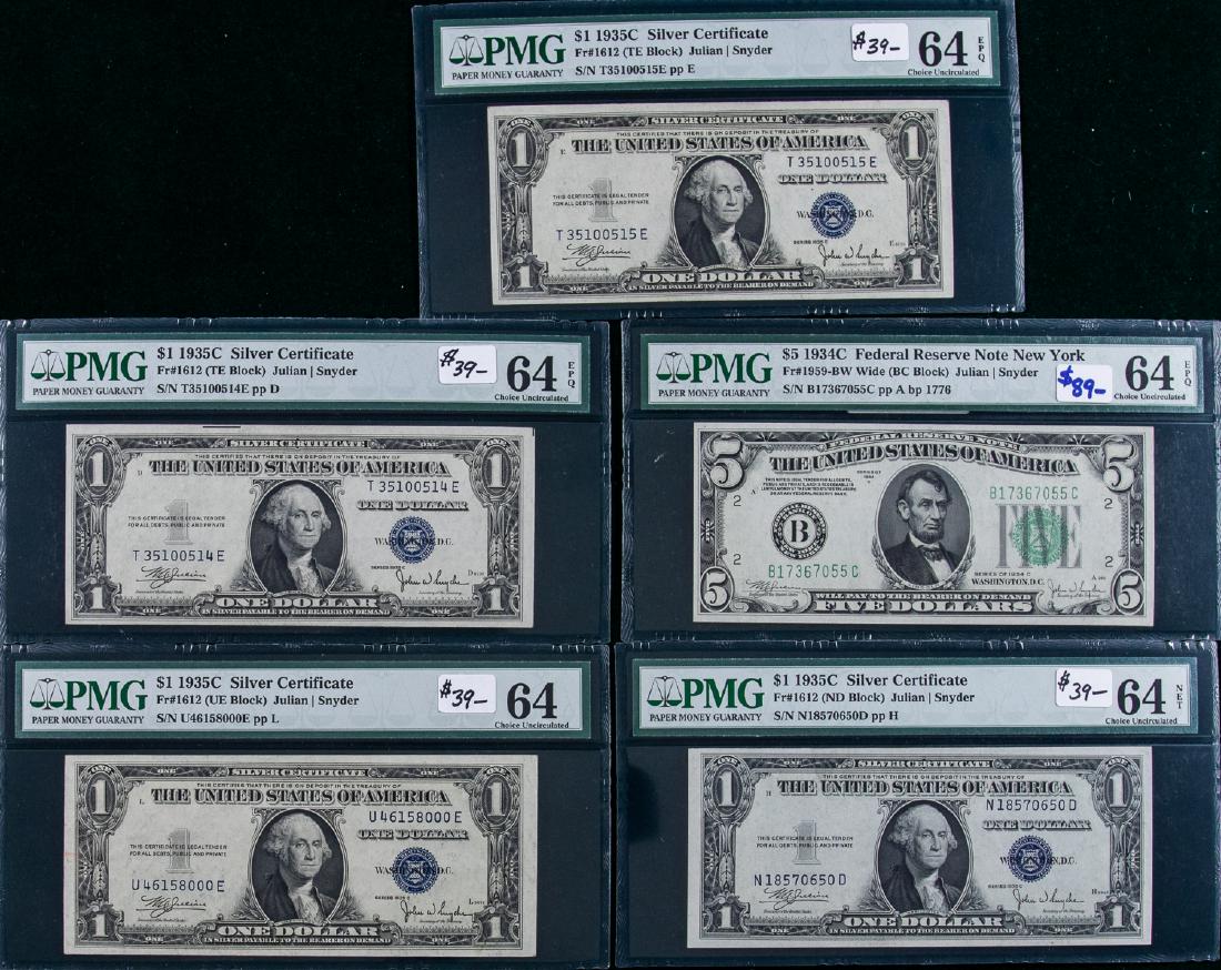 5 - 1934 - 1935 $1 & $5 SILVER CERTIFICATE & FEDERAL (1 of 2)