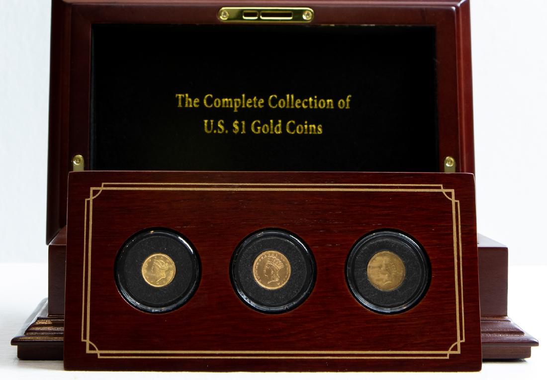 COMPLETE SET 3 GOLD $1 ONE DOLLAR COINS (1 of 1)