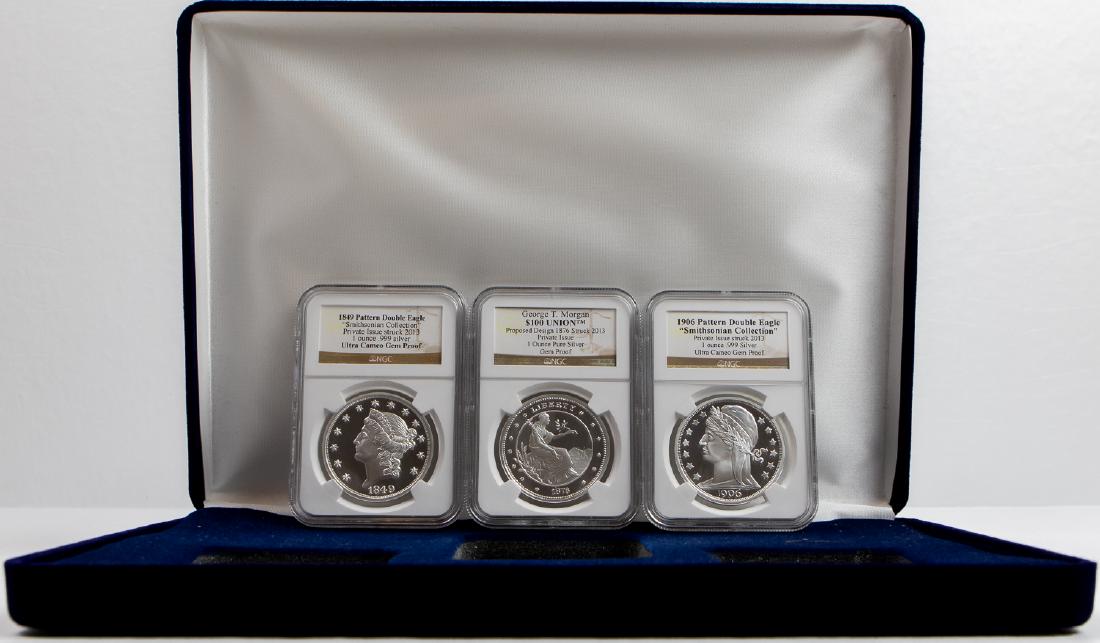 3 PC SILVER MASTER ENGRAVERS SET (1 of 2)