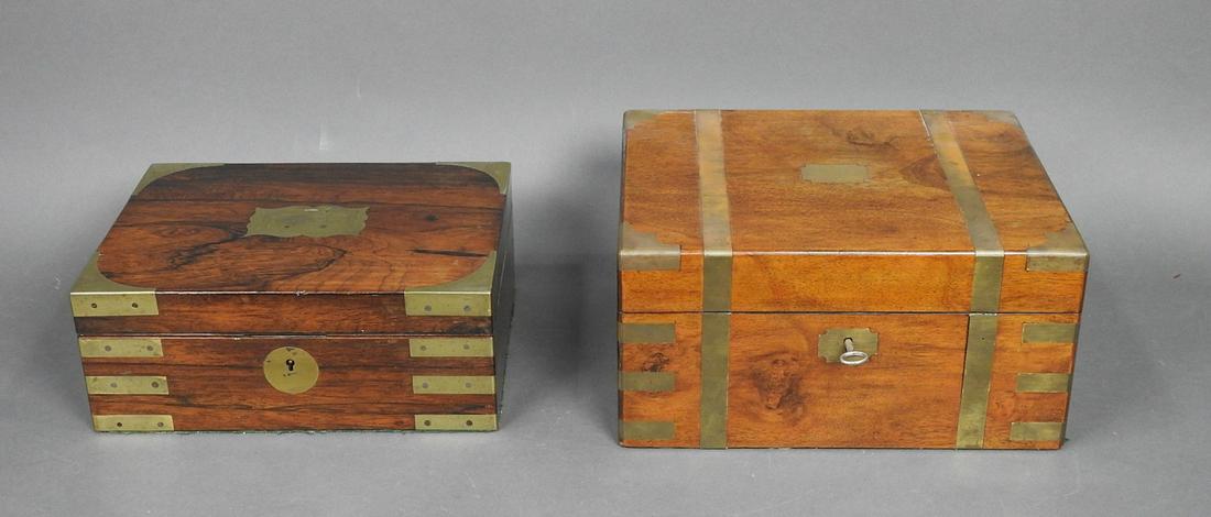 CAMPAIGN STYLE ROSEWOOD BOX & MAHOGANY LAP DESK (1 of 8)