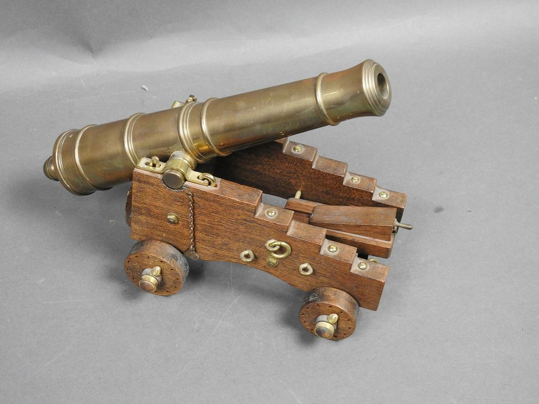 BRASS MINIATURE MILITARY CANNON (1 of 6)