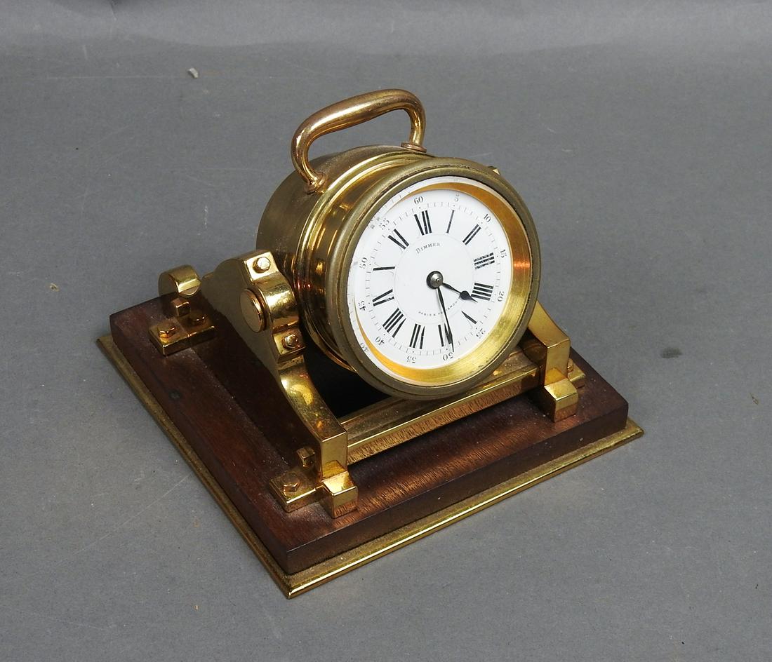 BRASS CLOCK IN FORM OF SHIPS CANNON (1 of 11)