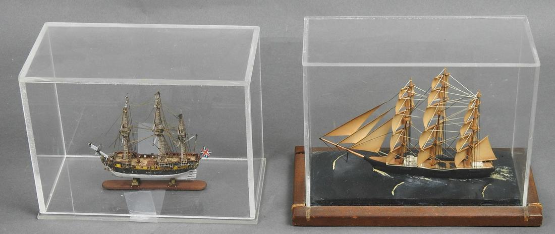 2 REPLICA SHIPS IN DISPLAY CASES (1 of 7)