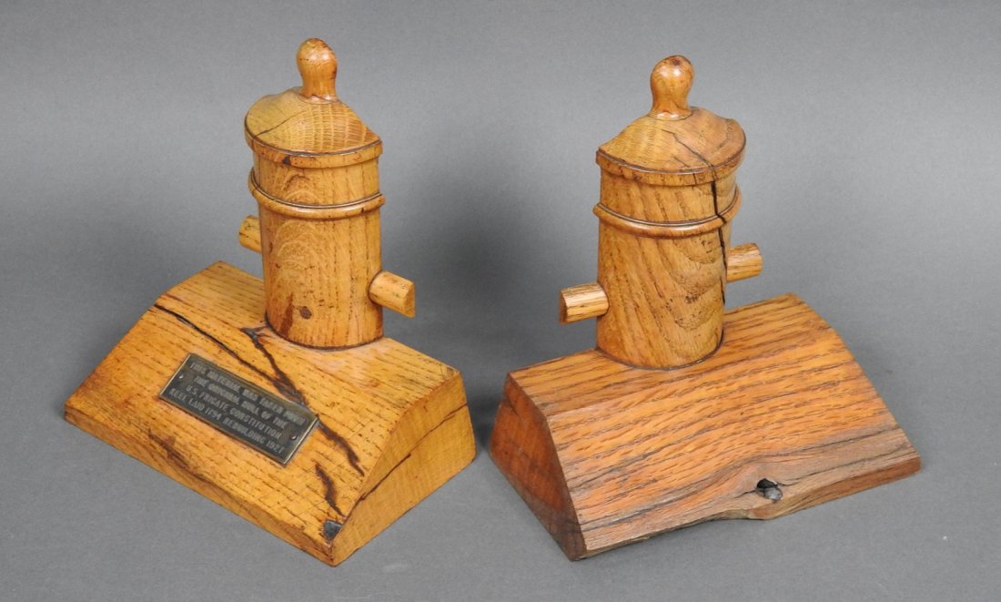 US FRIGATE CONSTITUTION OAK BOOKENDS (1 of 10)