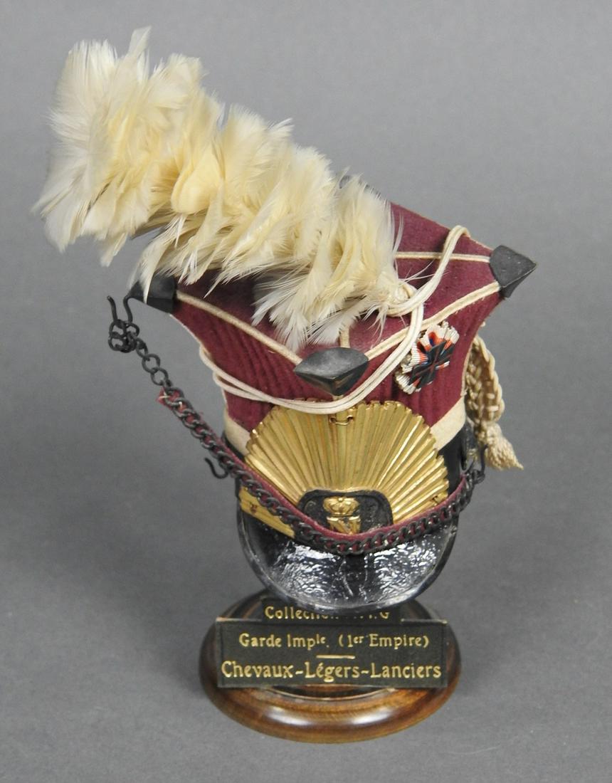 MINIATURE NAPOLEONIC IMPERIAL GUARD HAT ON STAND (1 of 6)