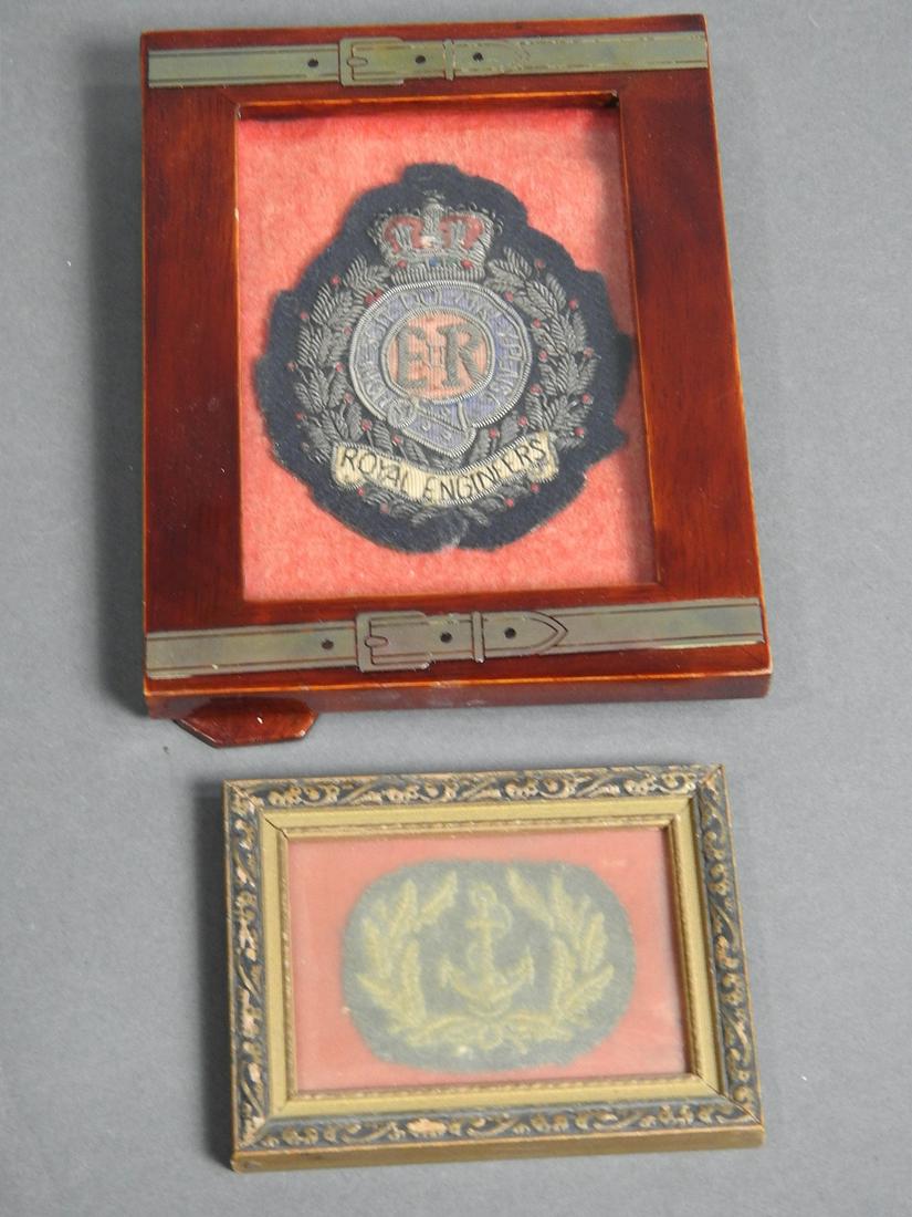 ROYAL ENGINEERS EMBROIDERED BADGE & NAVAL BADGE (1 of 3)