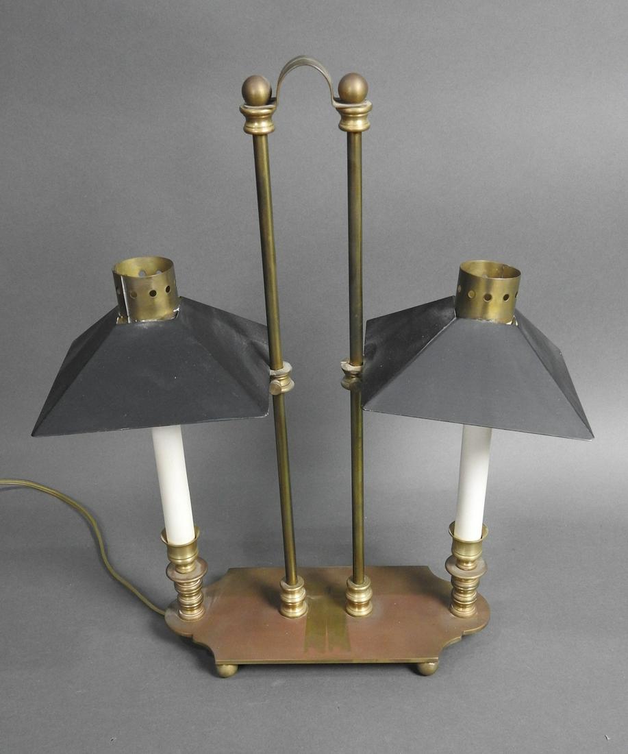 BRASS DOUBLE CANDLESTICK LAMP (1 of 4)