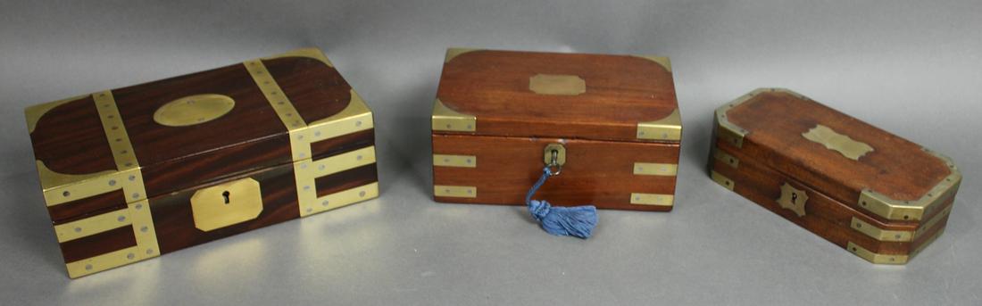 3 GEORGIAN BRASS BOUND CAMPAIGN BOXES (1 of 12)
