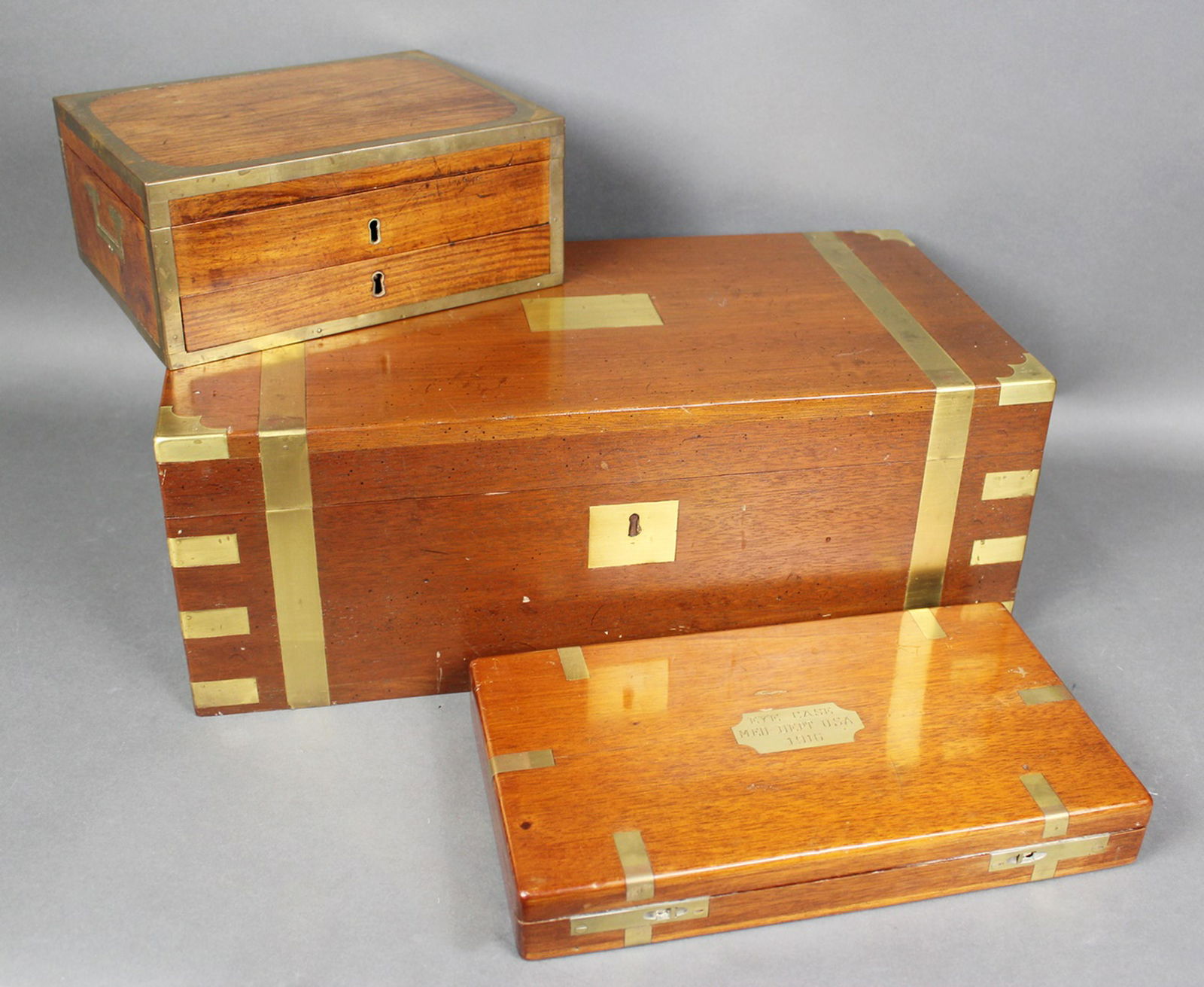 2 CAMPAIGN STYLE BOXES & INSTRUMENT CASE (1 of 4)